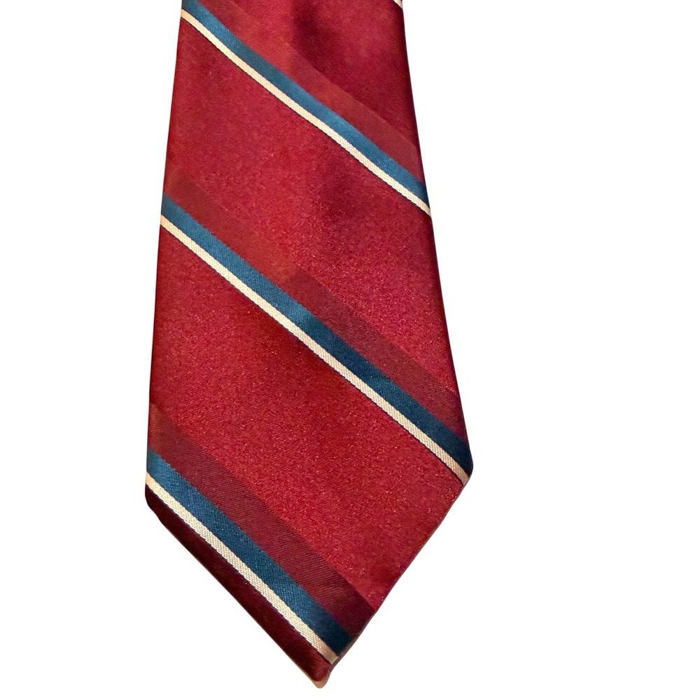 Wembley Necktie Red Striped Leatherback Satins Preppy‎ Tie